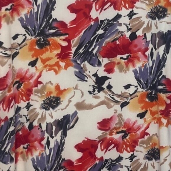 Rene Ricci Floral Print Short Sleeve Shirt Womens 2X Multi Color New - Picture 5 of 11